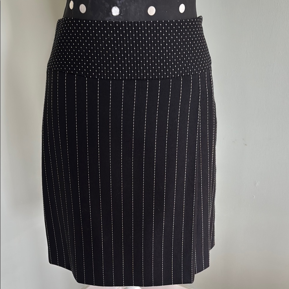 Elegant Black Pinstripe Skirt